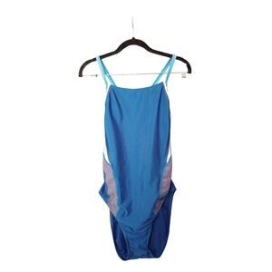 Speedo Blue and Gray Women's One Piece Swimsuit